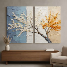Wallity DEV8 Conjunto de Pinturas Decorativas en Lienzo (2 Piezas)